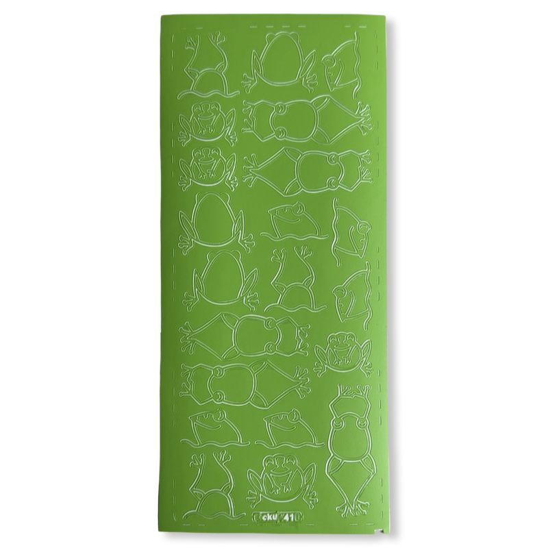 Peel-Off Stickervel Groen Kikkers Peel-Off Stickervel Groen Kikkers