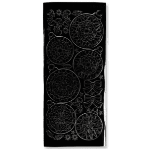 Peel-off Stickervel Zwart Kerstballen