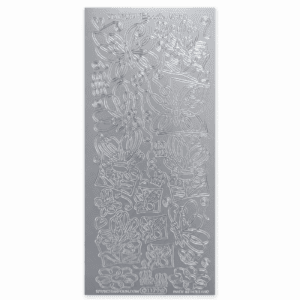 Stickervel Zilver Bloemen en Vlinders