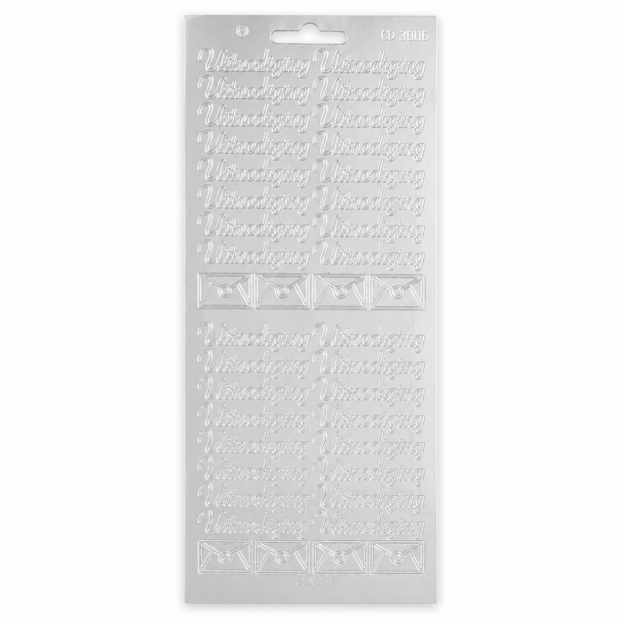 Stickervel Zilver Uitnodiging Stickervel Zilver Uitnodiging