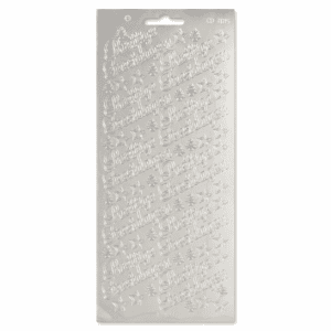 Stickervel Zilver Prettige Feestdagen