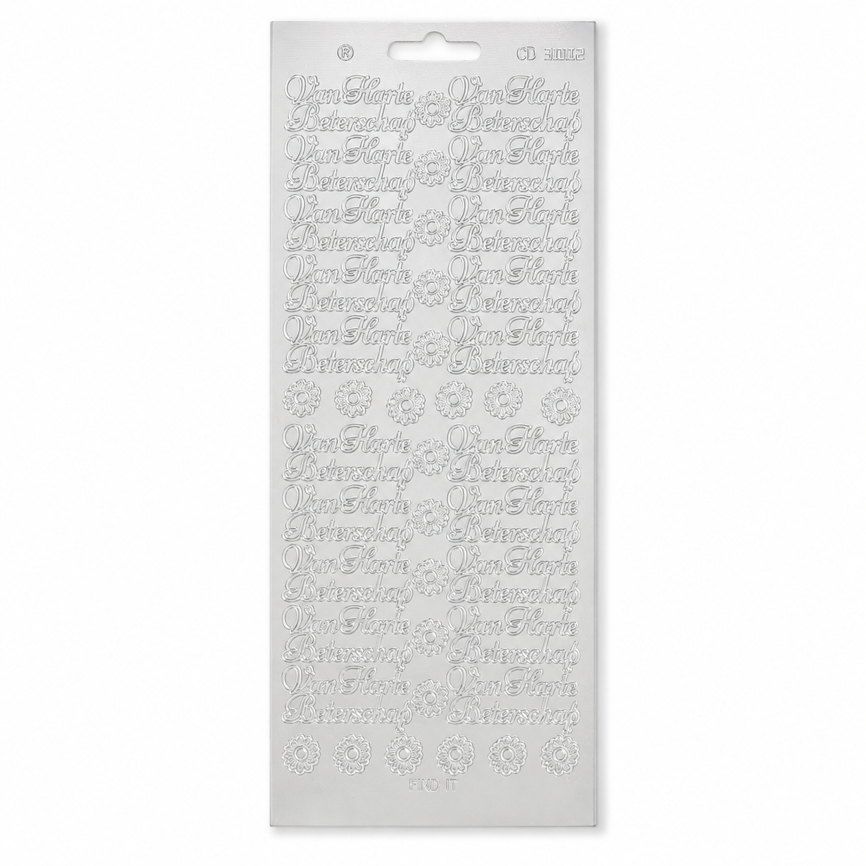 Stickervel Zilver Van Harte Beterschap Stickervel Zilver Van Harte Beterschap