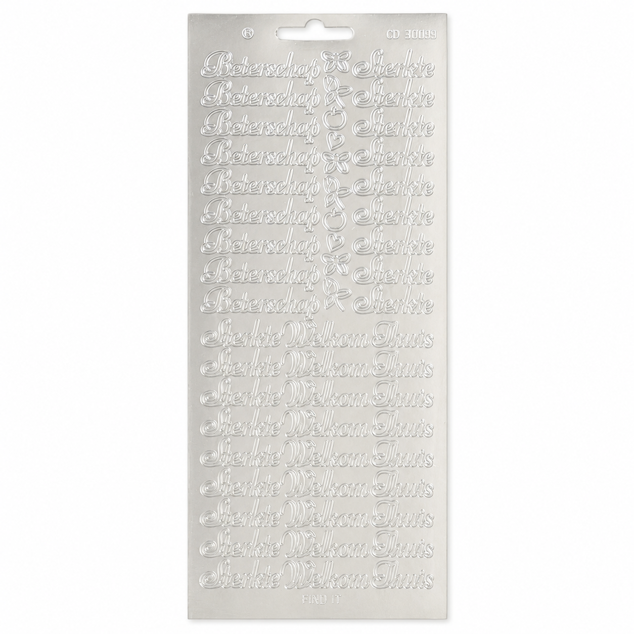Stickervel Zilver Beterschap Sterkte Stickervel Zilver Beterschap Sterkte