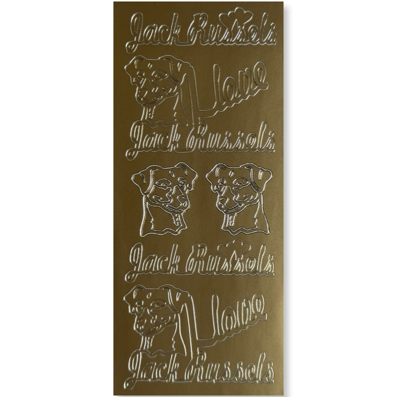 Stickervel Goud Jack Russel Stickervel Goud Jack Russel