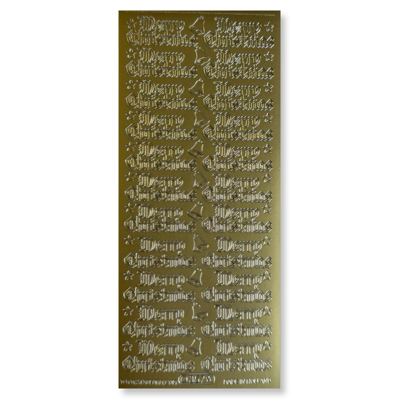 Stickervel Goud Merry Christmas Stickervel Goud Merry Christmas
