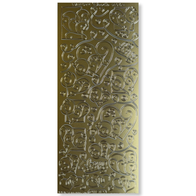 Stickervel Goud Hartjes Stickervel Goud Hartjes