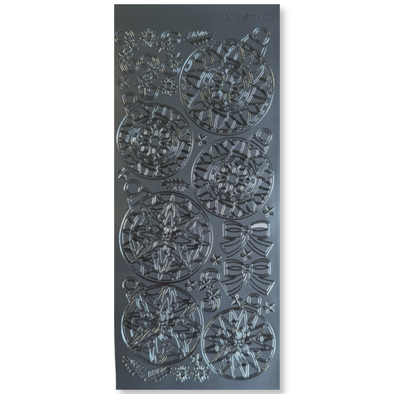 Stickervel Zilver Kerstballen Stickervel Zilver Kerstballen
