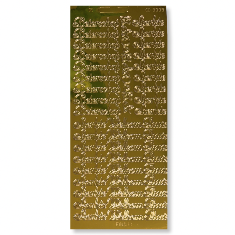 stickervel Goud Beterschap Sterkte stickervel Goud Beterschap Sterkte