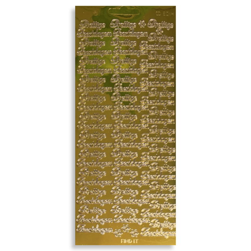 Stickervel Goud Prettige Feestdagen Stickervel Goud Prettige Feestdagen