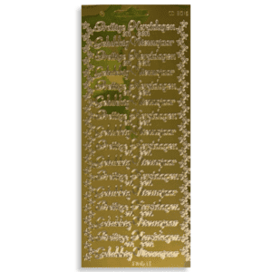 Stickervel Goud Prettige Kerstdagen en een Gelukkig Nieuwjaar
