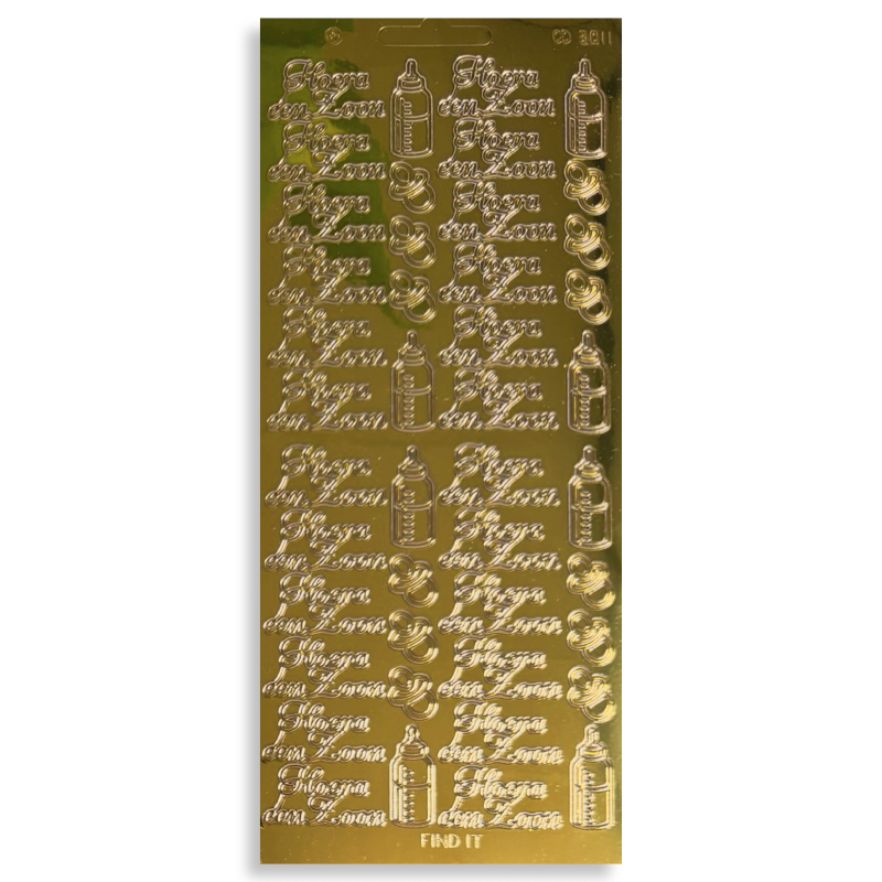 Stickervel Goud Hoera een Zoon Stickervel Goud Hoera een Zoon
