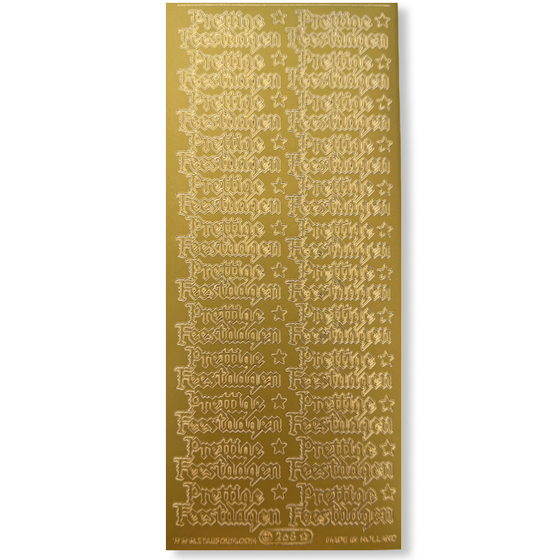 Stickervel Goud Prettige Feestdagen Stickervel Goud Prettige Feestdagen