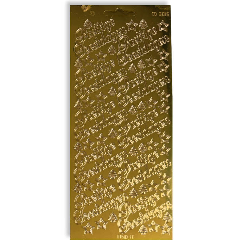 Stickervel Goud Prettige Feestdagen Stickervel Goud Prettige Feestdagen