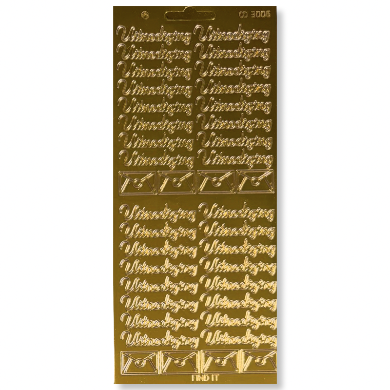 Stickervel Goud Uitnodiging Stickervel Goud Uitnodiging