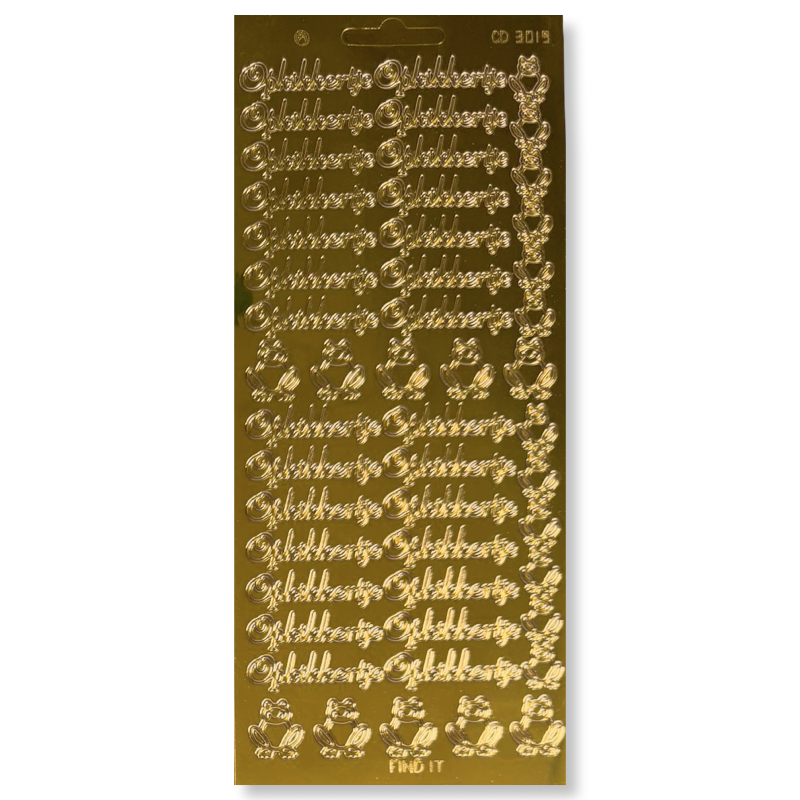 Stickervel Goud Opkikkertje Stickervel Goud Opkikkertje