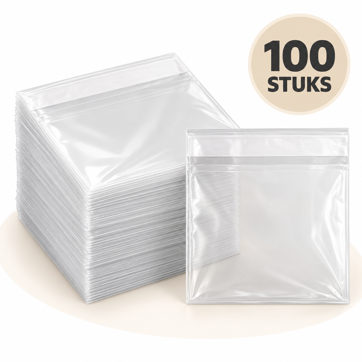 100 transparante hersluitbare zakjes