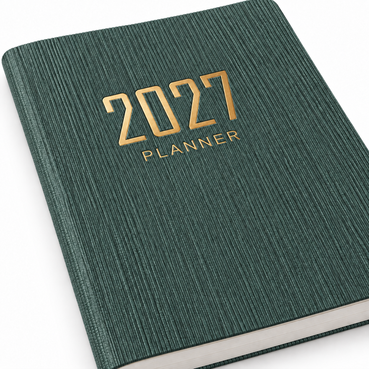 Donkergroene flexibele weekplanner 2027