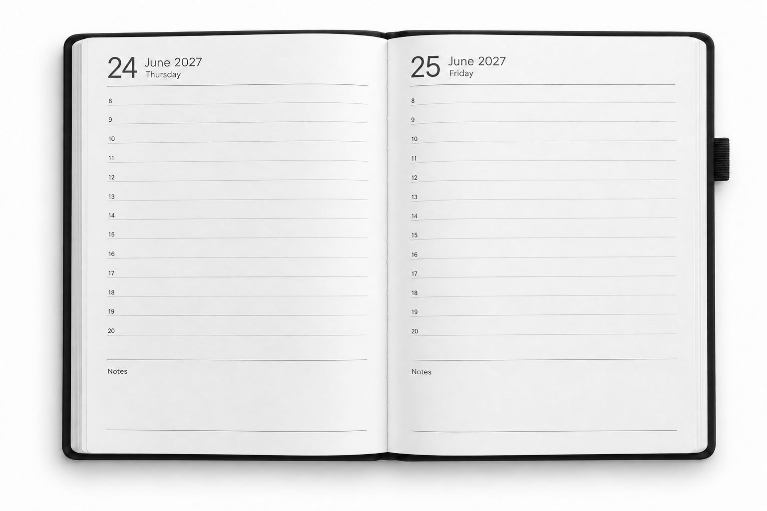 Matzwarte A5-planner 2027 met goudopdruk
