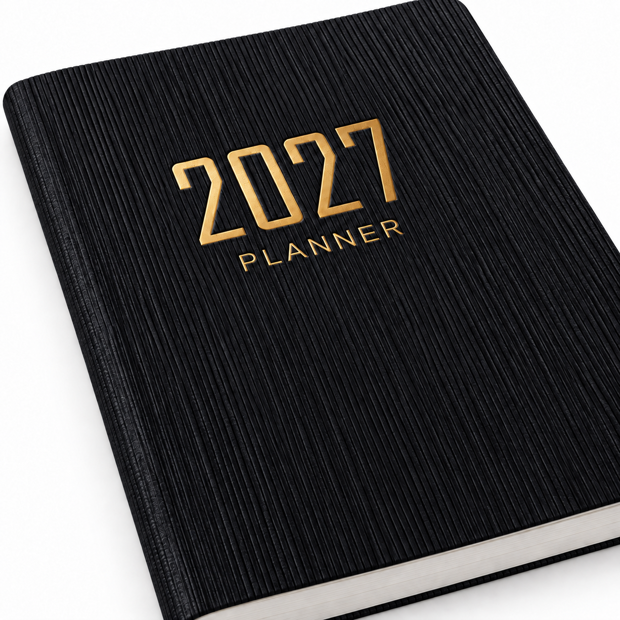 Zwarte ribbelomslag voor 2027-planner